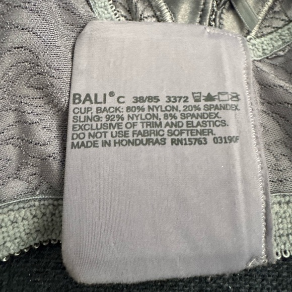 Bali Elegant Grey Lace Bra size 38C - Picture 5 of 7